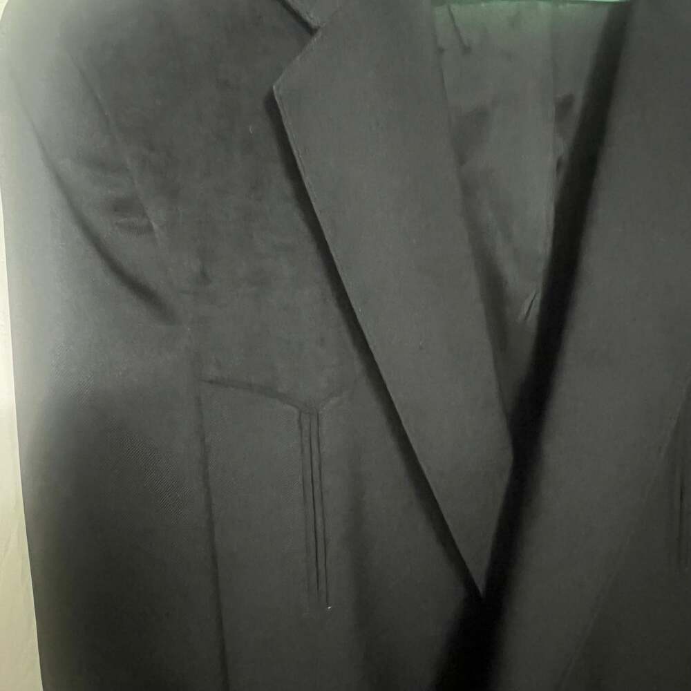 VTG Pagano West Black Western Blazer 50 S Vintage Suede on Shoulders 80s - Picture 2 of 11